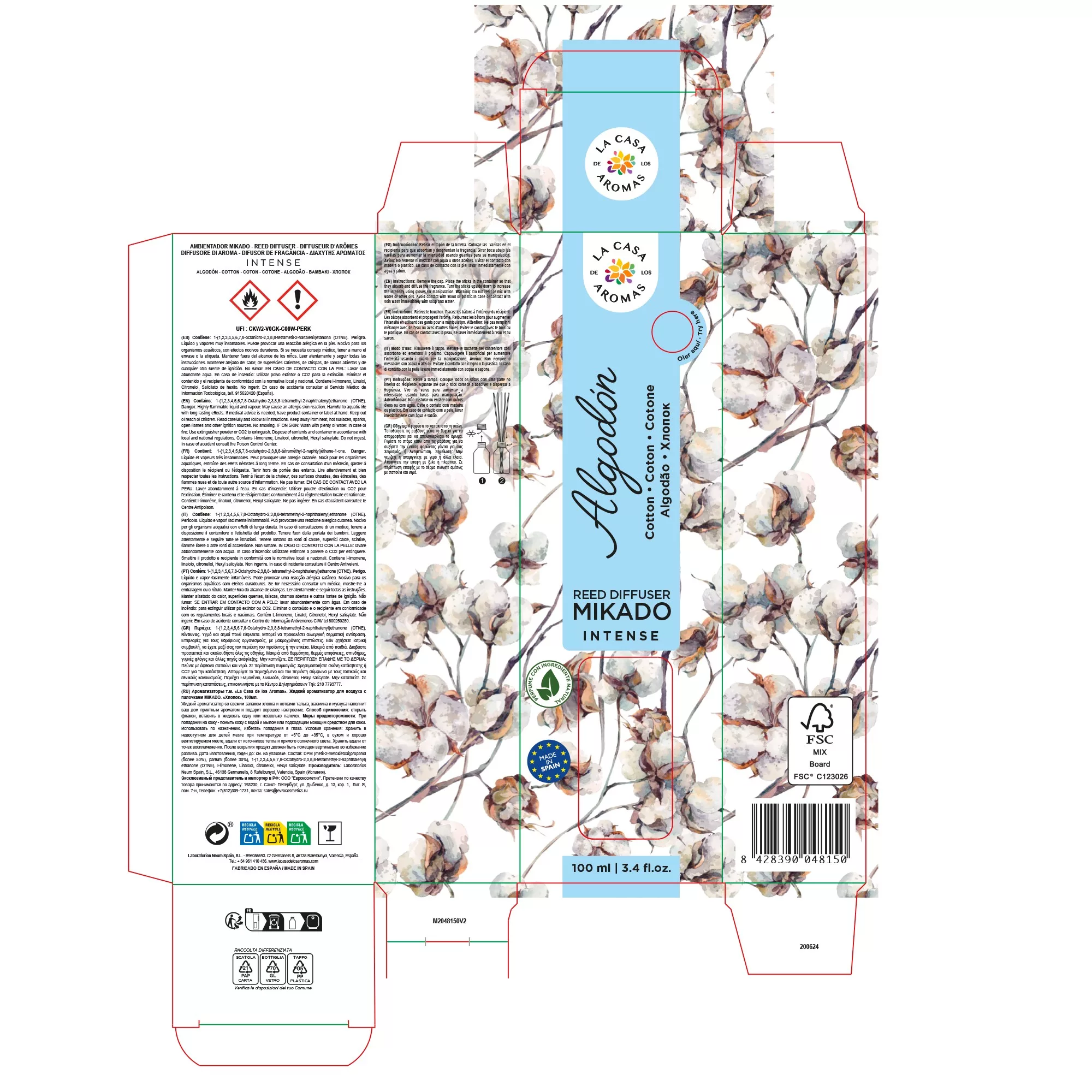 Mikado Intense 100ml Algodón. Floral y Apolvado - Imagen 3