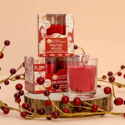 velas aromáticas de frutos rojos