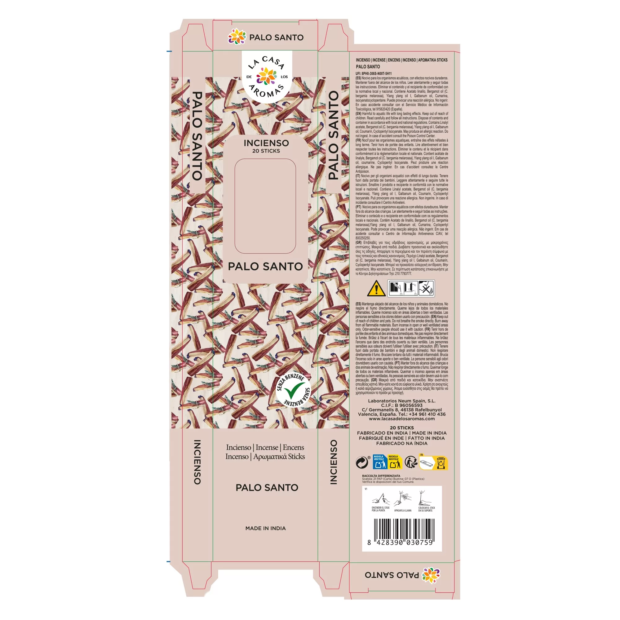 Pack 6 sets 20 sticks Incienso Palo Santo - Imagen 4