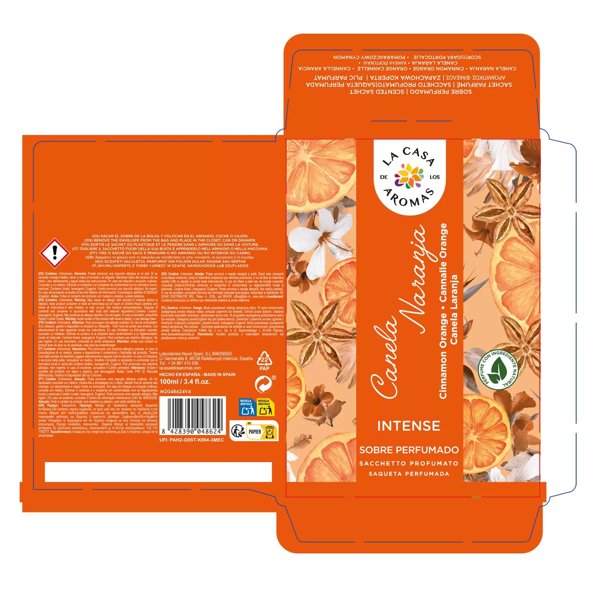 Pack Ahorro de 6 Sobres Perfumados Canela Naranja - Imagen 2