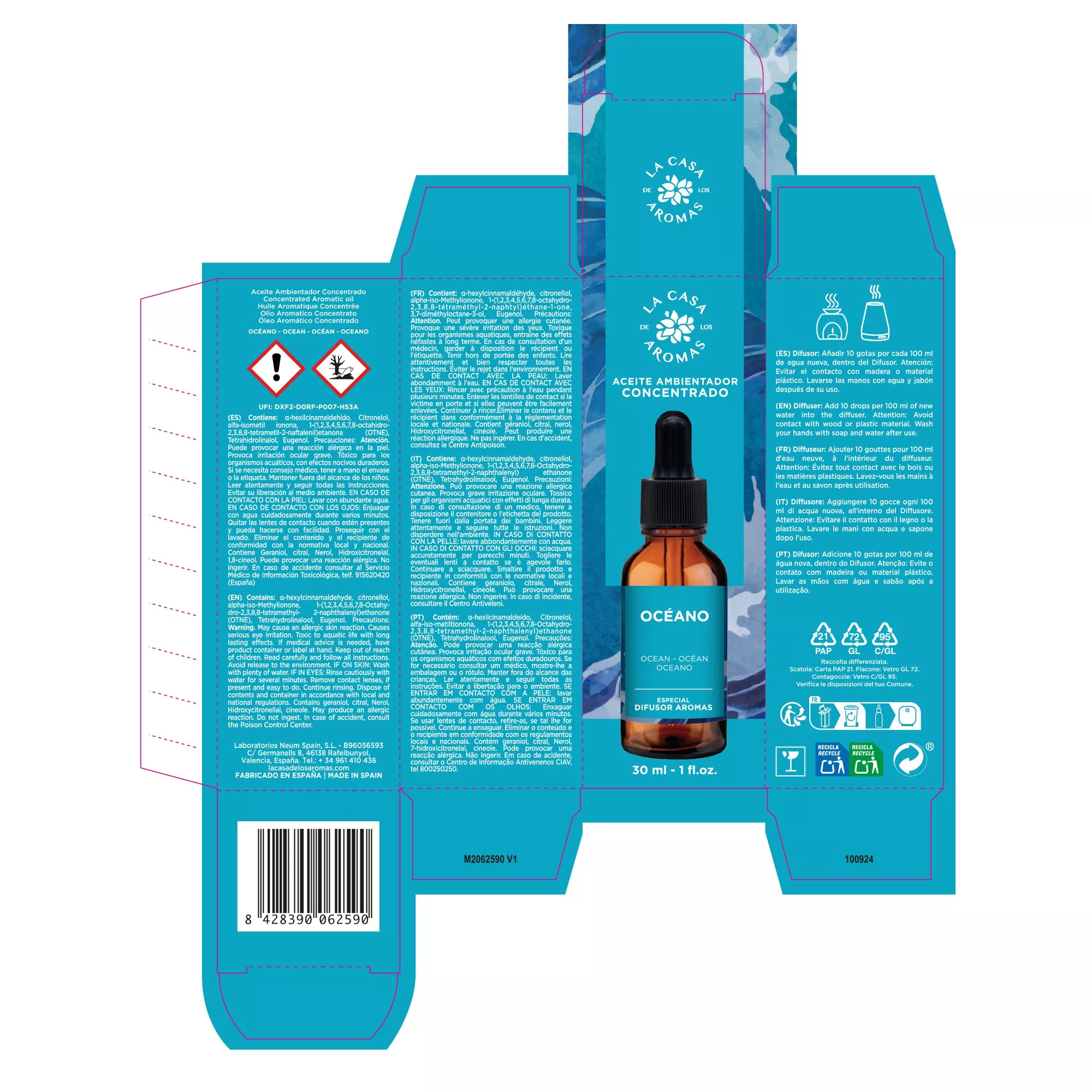 Aceite Aromático Concentrado Hidrosoluble Océano 30ml - Imagen 2