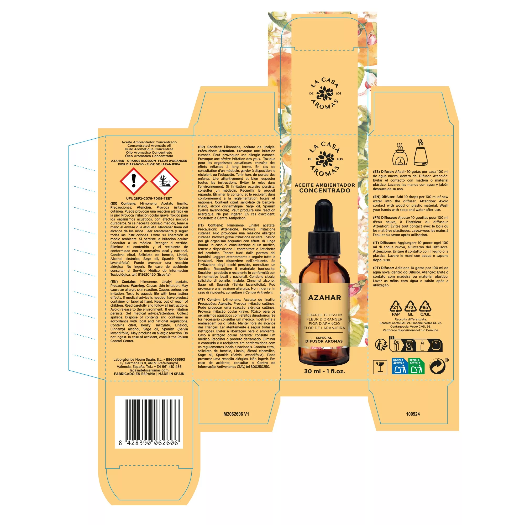 Aceite Aromático Concentrado Hidrosoluble Azahar 30ml - Imagen 2