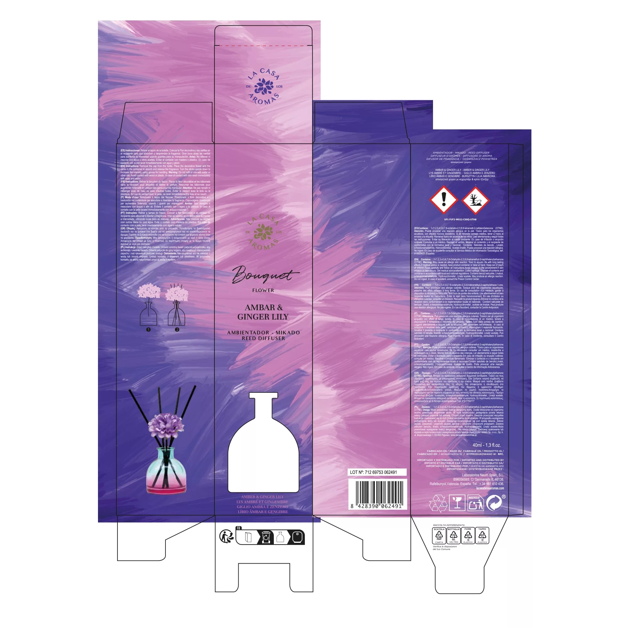 Ambientador Mikado Bouquet Ámbar & Ginger Lily 40ml - Imagen 3