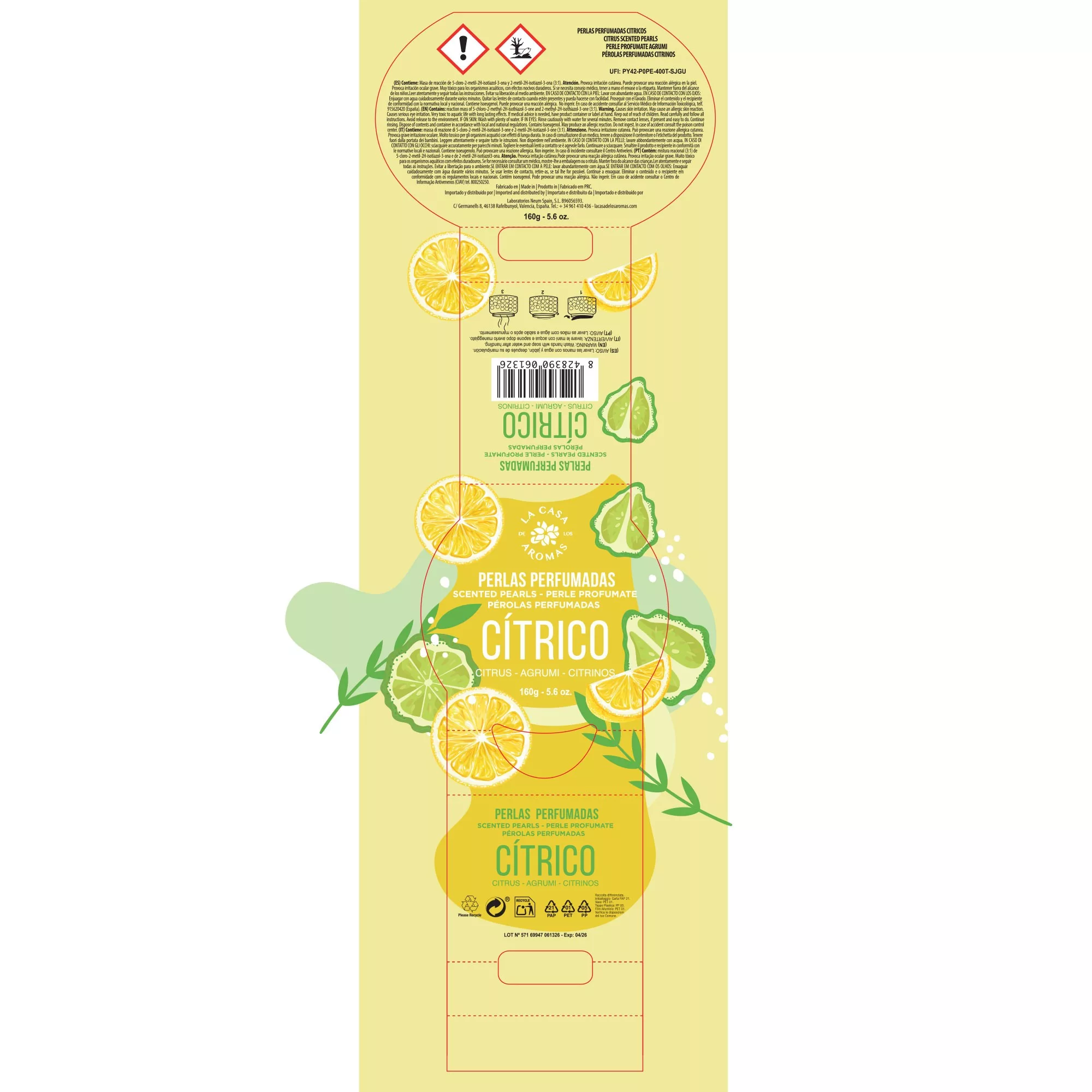 Ambientador Perlas de gel para el baño Cítrico 160g - Imagen 2