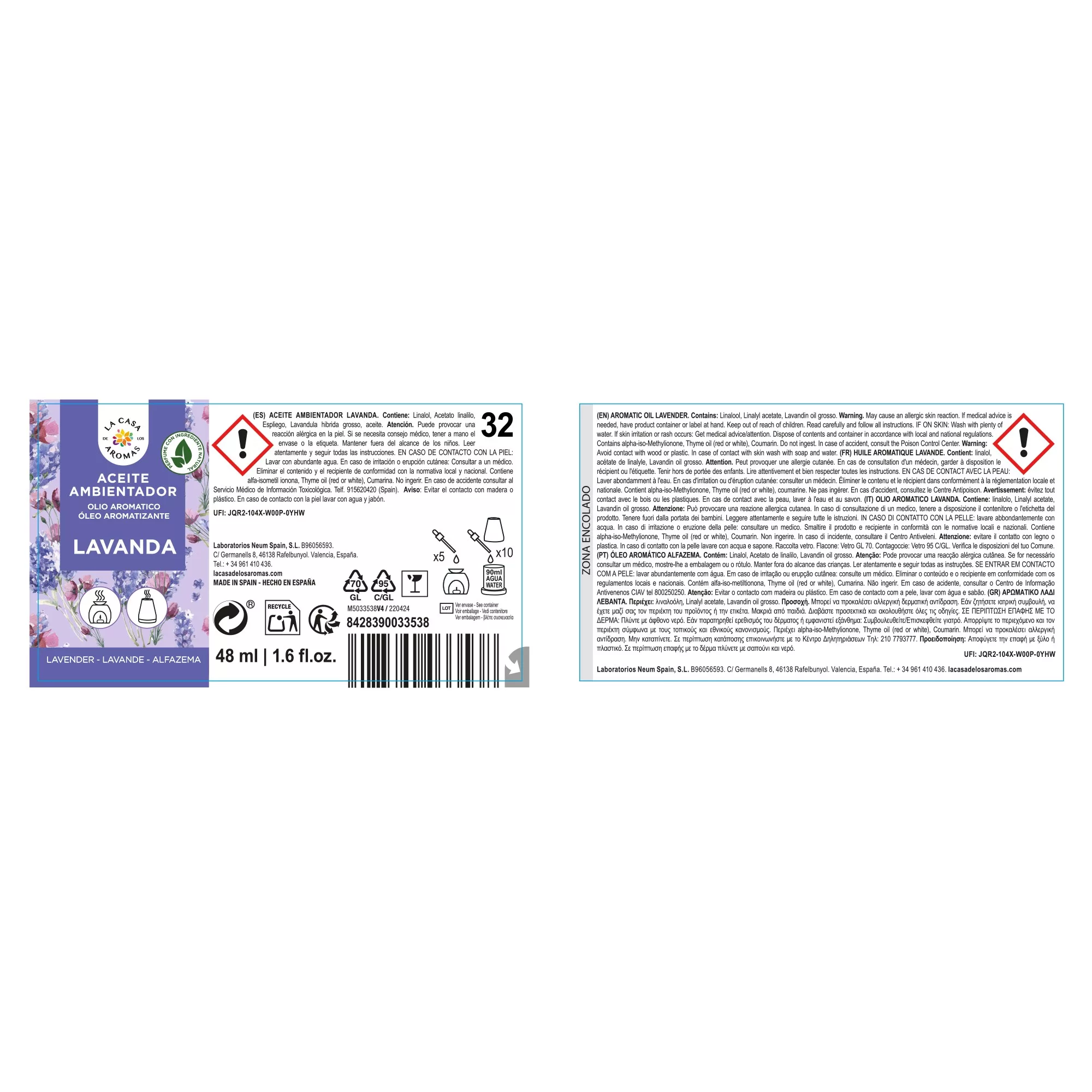 Aceite Esencial Lavanda, Ambientador 48ml - Imagen 2