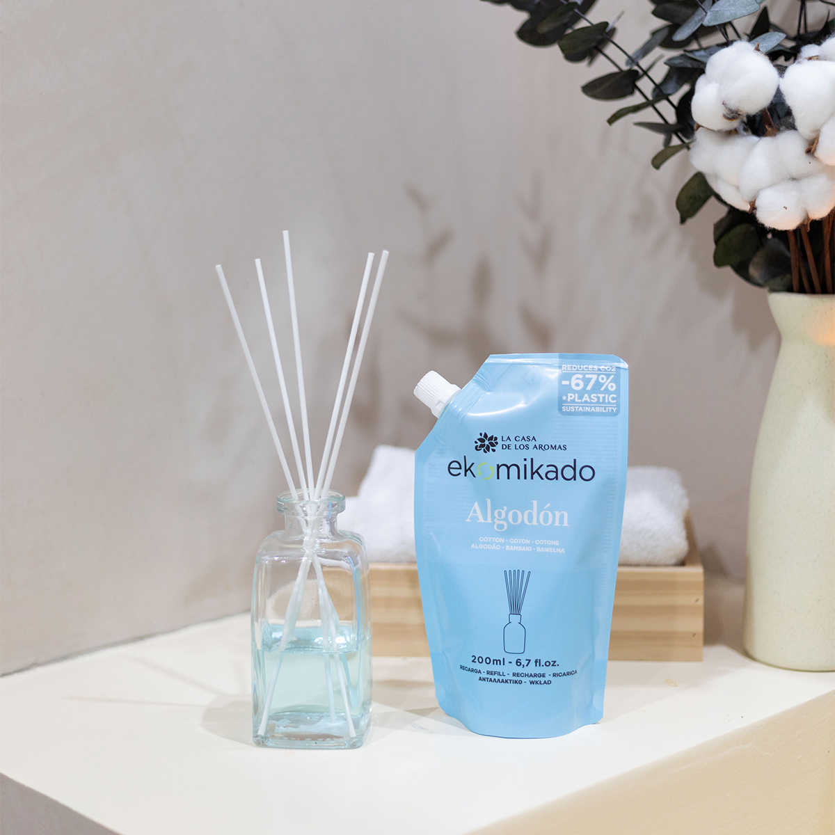Recambio Ekomikado Algodón – Repuesto para Difusores de Varillas - Imagen 2