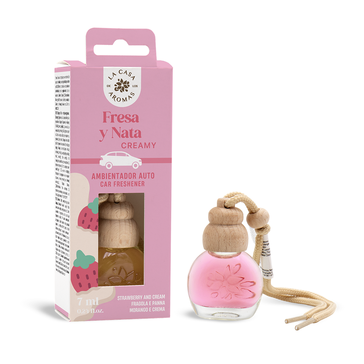 Ambientador Colgador Coche Fresa y Nata