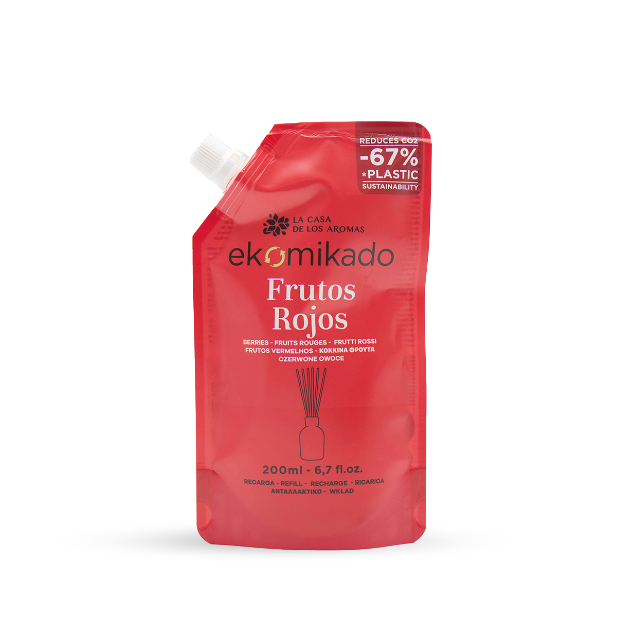 Recambio Ekomikado Frutos Rojos – Repuesto para Difusores de Varillas