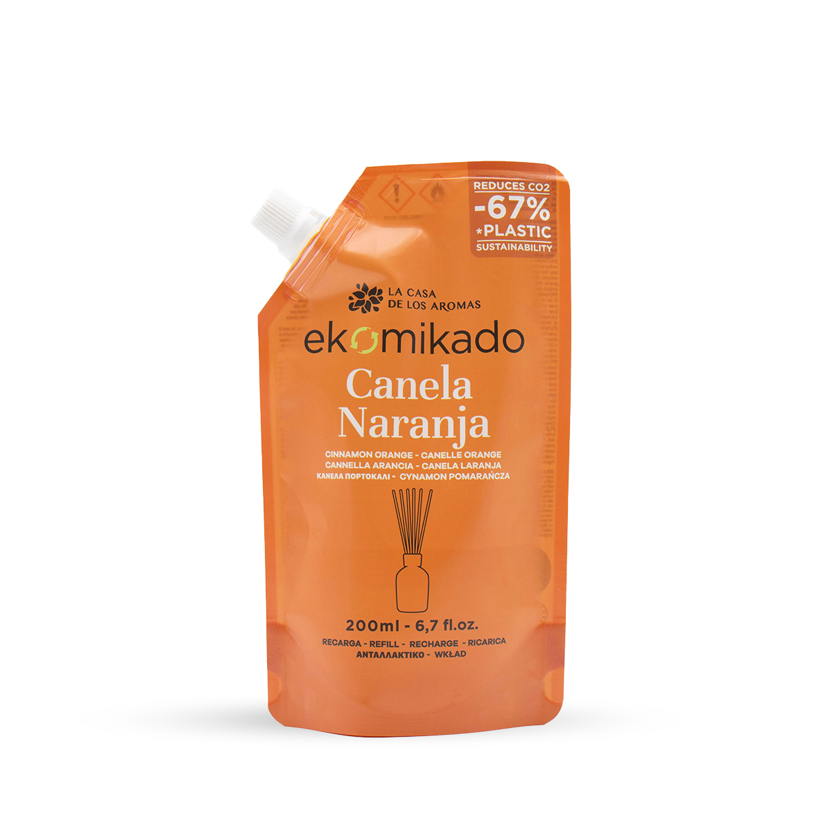 Recambio Ekomikado Canela Naranja – Repuesto para Difusores de Varillas
