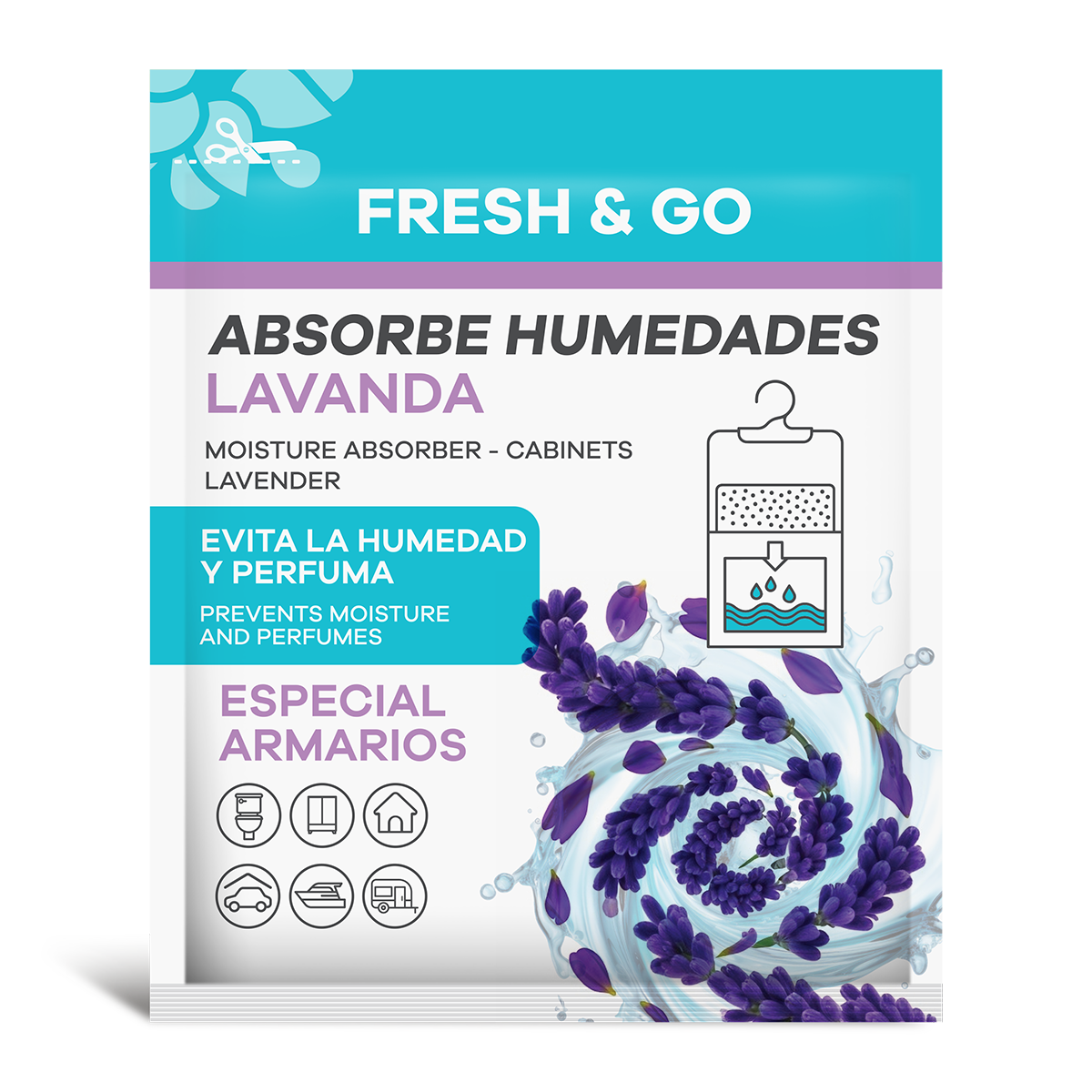 Absorbe Humedades Colgador Lavanda 100g
